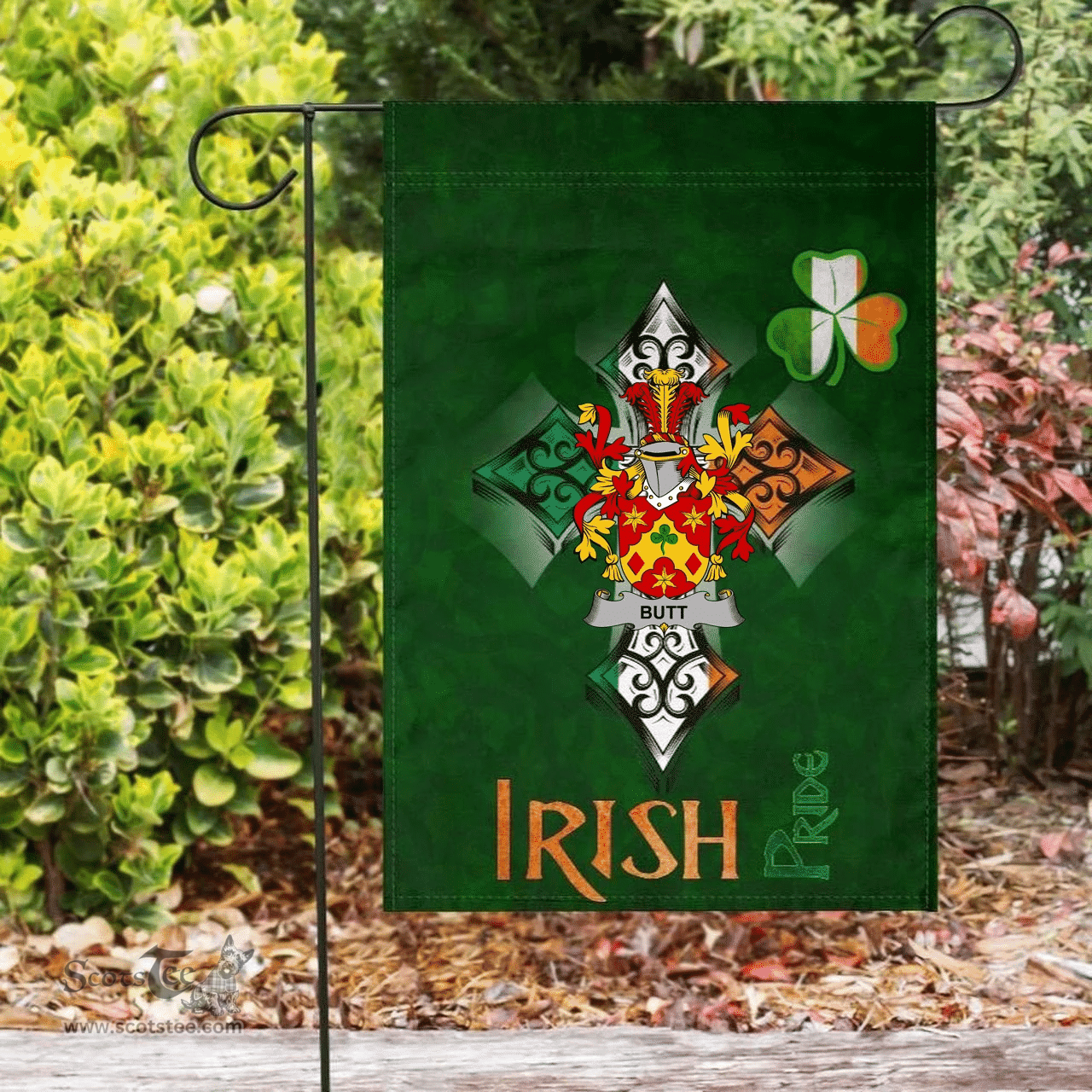 ScotsTee Shop Irish Butt Coat of Arms Irish Pride Garden Flag Shamrock Ireland Flag