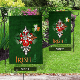 ScotsTee Shop Irish Dempsey or O'Dempsey Coat of Arms Irish Pride Garden Flag Shamrock Ireland Flag