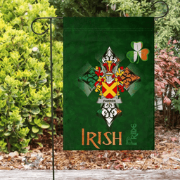 ScotsTee Shop Irish Farren or O'Farren Coat of Arms Irish Pride Garden Flag Shamrock Ireland Flag