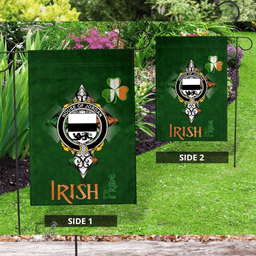ScotsTee Shop Irish House of JORDAN Coat of Arms Irish Pride Garden Flag Shamrock Ireland Flag