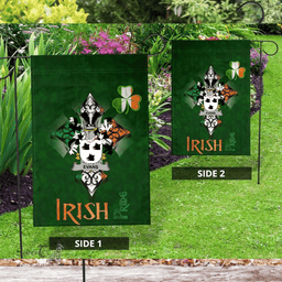 ScotsTee Shop Irish Evans Coat of Arms Irish Pride Garden Flag Shamrock Ireland Flag