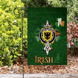 ScotsTee Shop Irish House of BROWNE Coat of Arms Irish Pride Garden Flag Shamrock Ireland Flag