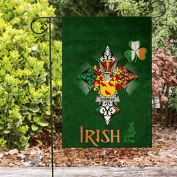 ScotsTee Shop Irish Gormley or O'Gormley Coat of Arms Irish Pride Garden Flag Shamrock Ireland Flag
