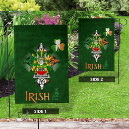 ScotsTee Shop Irish Heffernan or O'Heffernan Coat of Arms Irish Pride Garden Flag Shamrock Ireland Flag