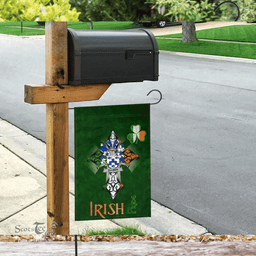 ScotsTee Shop Irish Ellmer Coat of Arms Irish Pride Garden Flag Shamrock Ireland Flag