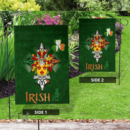 ScotsTee Shop Irish Gillen or O'Gillen Coat of Arms Irish Pride Garden Flag Shamrock Ireland Flag