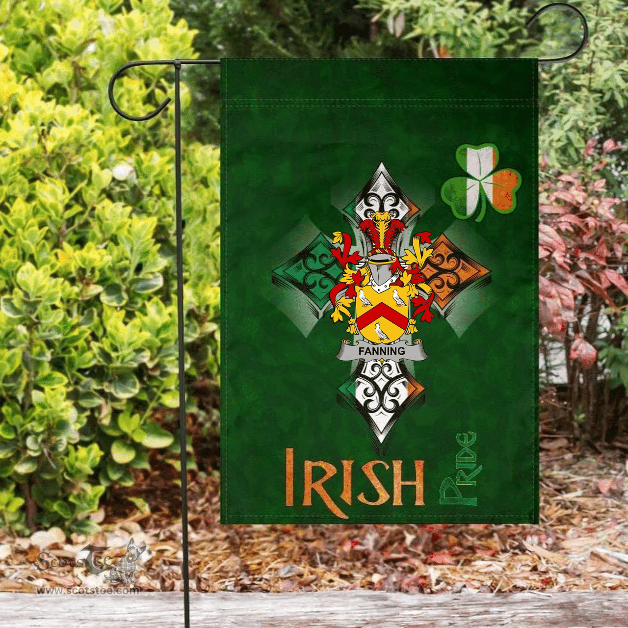 ScotsTee Shop Irish Fanning Coat of Arms Irish Pride Garden Flag Shamrock Ireland Flag