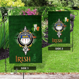 ScotsTee Shop Irish House of MACLYSAGHT Coat of Arms Irish Pride Garden Flag Shamrock Ireland Flag