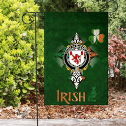 ScotsTee Shop Irish House of MACAWLEY Coat of Arms Irish Pride Garden Flag Shamrock Ireland Flag