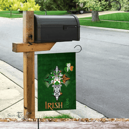 ScotsTee Shop Irish Hawkins or Haughan Coat of Arms Irish Pride Garden Flag Shamrock Ireland Flag