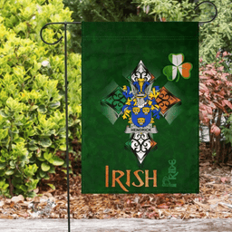ScotsTee Shop Irish Hendrick or O'Henrick Coat of Arms Irish Pride Garden Flag Shamrock Ireland Flag