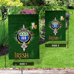 ScotsTee Shop Irish House of HACKETT Coat of Arms Irish Pride Garden Flag Shamrock Ireland Flag