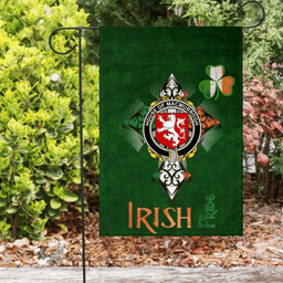 ScotsTee Shop Irish House of MACMURROGH Coat of Arms Irish Pride Garden Flag Shamrock Ireland Flag