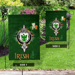 ScotsTee Shop Irish House of MACENIRY Coat of Arms Irish Pride Garden Flag Shamrock Ireland Flag