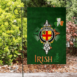 ScotsTee Shop Irish House of BURKE Coat of Arms Irish Pride Garden Flag Shamrock Ireland Flag