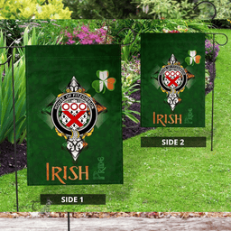 ScotsTee Shop Irish House of FITZGIBBON Coat of Arms Irish Pride Garden Flag Shamrock Ireland Flag