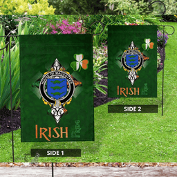 ScotsTee Shop Irish House of MACCOTTER Coat of Arms Irish Pride Garden Flag Shamrock Ireland Flag
