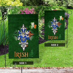 ScotsTee Shop Irish Fennelly or O'Fennelly Coat of Arms Irish Pride Garden Flag Shamrock Ireland Flag