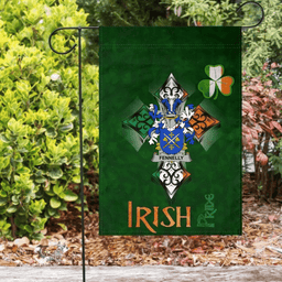 ScotsTee Shop Irish Fennelly or O'Fennelly Coat of Arms Irish Pride Garden Flag Shamrock Ireland Flag