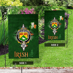 ScotsTee Shop Irish House of MACDONOGH (Connacht) Coat of Arms Irish Pride Garden Flag Shamrock Ireland Flag