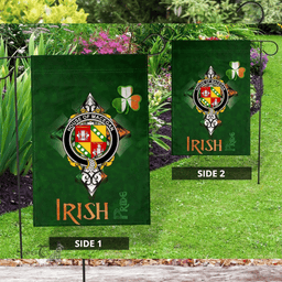 ScotsTee Shop Irish House of MACEGAN Coat of Arms Irish Pride Garden Flag Shamrock Ireland Flag