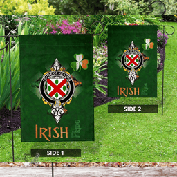 ScotsTee Shop Irish House of KEATING Coat of Arms Irish Pride Garden Flag Shamrock Ireland Flag