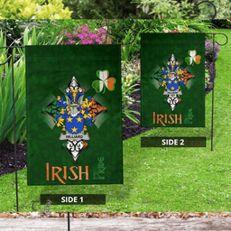 ScotsTee Shop Irish Hilliard Coat of Arms Irish Pride Garden Flag Shamrock Ireland Flag