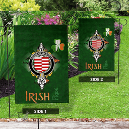 ScotsTee Shop Irish House of BARRETT Coat of Arms Irish Pride Garden Flag Shamrock Ireland Flag