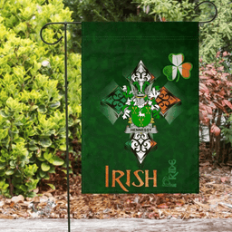 ScotsTee Shop Irish Hennessy or O'Hennessy Coat of Arms Irish Pride Garden Flag Shamrock Ireland Flag