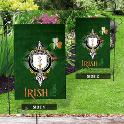 ScotsTee Shop Irish House of O'DAVOREN Coat of Arms Irish Pride Garden Flag Shamrock Ireland Flag