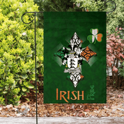 ScotsTee Shop Irish Lovett Coat of Arms Irish Pride Garden Flag Shamrock Ireland Flag