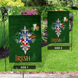 ScotsTee Shop Irish Keenan or O'Kinahan Coat of Arms Irish Pride Garden Flag Shamrock Ireland Flag