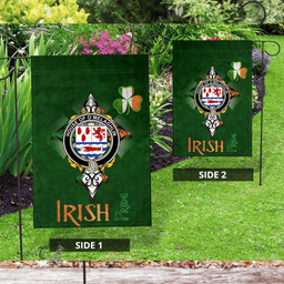 ScotsTee Shop Irish House of O'MELAGHLIN Coat of Arms Irish Pride Garden Flag Shamrock Ireland Flag