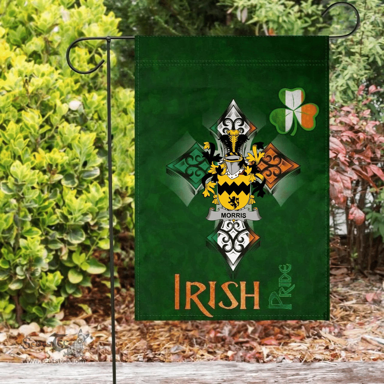 ScotsTee Shop Irish Morris Coat of Arms Irish Pride Garden Flag Shamrock Ireland Flag