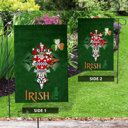 ScotsTee Shop Irish Lindsey Coat of Arms Irish Pride Garden Flag Shamrock Ireland Flag