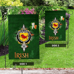 ScotsTee Shop Irish House of O'MALLEY Coat of Arms Irish Pride Garden Flag Shamrock Ireland Flag