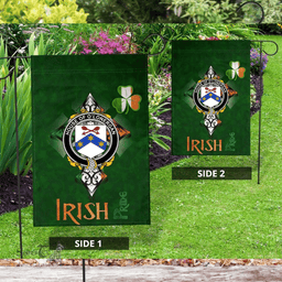 ScotsTee Shop Irish House of O'LONERGAN Coat of Arms Irish Pride Garden Flag Shamrock Ireland Flag