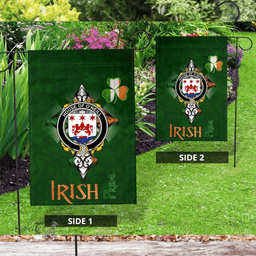 ScotsTee Shop Irish House of O'NEILL Coat of Arms Irish Pride Garden Flag Shamrock Ireland Flag