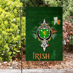 ScotsTee Shop Irish House of O'MALONE Coat of Arms Irish Pride Garden Flag Shamrock Ireland Flag