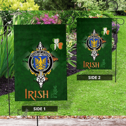 ScotsTee Shop Irish House of O'DUNN Coat of Arms Irish Pride Garden Flag Shamrock Ireland Flag