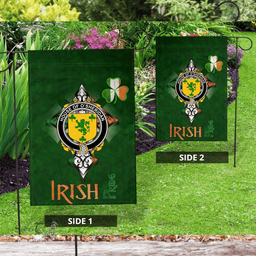 ScotsTee Shop Irish House of O'SHERIDAN Coat of Arms Irish Pride Garden Flag Shamrock Ireland Flag