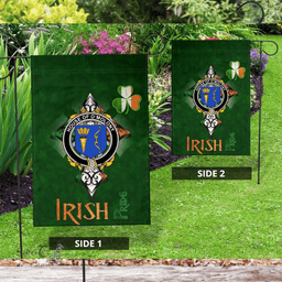 ScotsTee Shop Irish House of O'MOLONY Coat of Arms Irish Pride Garden Flag Shamrock Ireland Flag