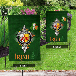 ScotsTee Shop Irish House of O'QUINLAN Coat of Arms Irish Pride Garden Flag Shamrock Ireland Flag