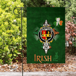 ScotsTee Shop Irish House of O'BRODER Coat of Arms Irish Pride Garden Flag Shamrock Ireland Flag