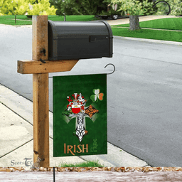 ScotsTee Shop Irish Leeson Coat of Arms Irish Pride Garden Flag Shamrock Ireland Flag