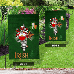 ScotsTee Shop Irish Leeson Coat of Arms Irish Pride Garden Flag Shamrock Ireland Flag