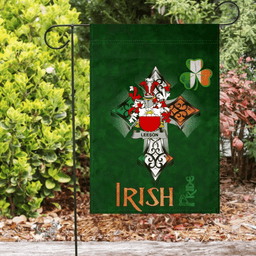 ScotsTee Shop Irish Leeson Coat of Arms Irish Pride Garden Flag Shamrock Ireland Flag