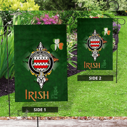 ScotsTee Shop Irish House of NUGENT Coat of Arms Irish Pride Garden Flag Shamrock Ireland Flag