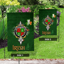 ScotsTee Shop Irish House of O'NAGHTEN Coat of Arms Irish Pride Garden Flag Shamrock Ireland Flag