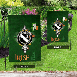 ScotsTee Shop Irish House of PLUNKETT Coat of Arms Irish Pride Garden Flag Shamrock Ireland Flag